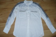Koszula Desigual, r. XS, ecru, extra wzór, napisy, nowa, metki, przepiękna!
