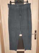 65 Szare pluszowe ciepłe spodnie na gumce dresy rozmiar XL