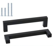 Uchwyty do szafek, szuflad, 172 mm, czarny mat, stal nierdzewna 