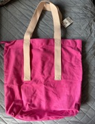 Reserved różowa torba torebka shopper z materiału