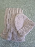 Handmade czapka i szalik robione ręcznie na drutach alpaca z merino