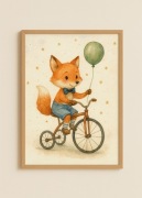 Plakat z liskiem retro vintage w formacie A3 do pokoju dziecięcego