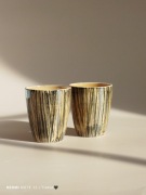 Kubeczki 2 szt ceramika fajans PRL Włocławek sygnatura 