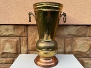 Mosiężny Miedziany Wazon Na Kwiaty Parasolnik 45 cm Vintage