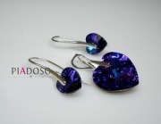 KOMPLET KOLCZYKI WISIOREK HELIO HEART SREBRO SWAROVSKI CRYSTALS
