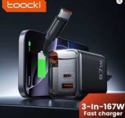 Ładowarka Toocki 67W GaN USB C z wysuwanym kablem typu C 3 w 1