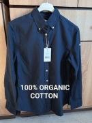 Nowa Koszula Berkeley M L 40 granatowa Organic Cotton  bawełna Smart Casual