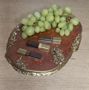 Rękodzieło Patera Taca Półmisek z żywicy epoksydowej Handmade brąz i złoto 