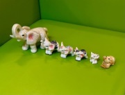 Figurka rzeźba słoń słonik porcelanowa PRL vintage