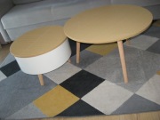 Stolik Kawowy Okrągły 70cm! Zestaw stolików 50cm Drewno! Biały