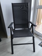 Fotel ogrodowy składany 7 pozycji aluminiowy, antracyt.