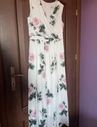 Piękna długa suknia w róże rozmiar L 
