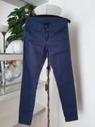 DeFacto Jak nowe Spodnie rurki granatowe bawełniane XS 34 skinny miękkie