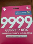 Starter 5PLN T-Mobile  9999 GB Rok