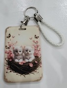 Identyfikator etui na kartę przepustka smycz kotki pokrowiec holder