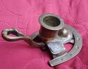 Stary ogarek - kaganek ,świecznik w stylu jeździeckim 