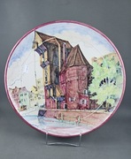 Danzig Gdansk duzy talerz patera Rosenthal malowany podszkliwnie