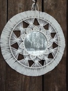 Manadala na obręczach w stylu Boho z lustrem