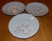 talerzyki spodeczki podstawki liść klonowy Freiberger Porzellan białe