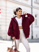 BLUZA DRESOWA BASIC OVERSIZE BORDO NOWOŚĆ 