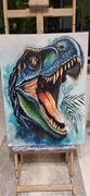 Obraz ręcznie malowany T-Rex