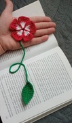Szydełkowy kwiat, zakładka do książki 