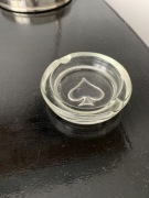 Popielniczka kryształowa Poker PRL serce 