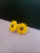 Kolczyki kwiat wakacje żółte dzieci moda kobieta