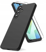 ZESTAW Etui do Samsung Galaxy A16 | Matowe Czarne Silikon Slim +SZKŁO