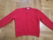 Sweter kardigan Reserved czerwony ciepły 36 S  guziki 24hm 