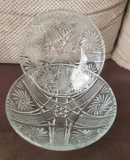 Para szklanych pater, salaterek Hsg Hortensja, wzór 438 – Prl