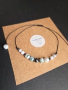 Bransoletka z kamieni agatu mchowego i chryzokoli