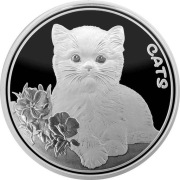 Srebrna Moneta Cats Fidżi 2022 1 oz Koty Fiji Ag999