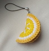 Brelok cytrynowy na szydełku, maskotka ręcznie wykonany, hand made