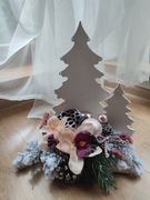 Stroik świąteczny uniwersalny choinka ze śniegiem 