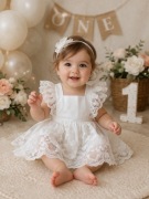 Nowa sukienka biała do Chrztu na Święta na okoliczność 80-86