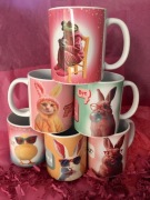 Zestaw 6 kubków z napisami na Wielkanoc na Zajączka na wiosnę na prezent 