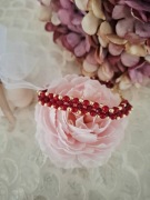 Bransoletka handmade z naturalnych kamieni koral rubin hematyt 