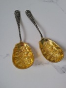 Amerykańska firma Godinger Zestaw Łyżek Do Serwowania Sałaty Owoców Złote 