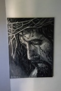 Jezus w cierpieniu” – ręcznie malowany obraz 50x70 cm | akryl na płótnie 