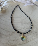 Naszyjnik Choker Kamienie Naturalne Onyks Hematyty 