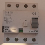 Wyłącznik różnicowoprądowy ETI 3F 40A 30mA 4P AC