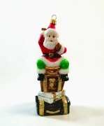 Bombka choinkowa Mikołaj na walizkach szklane Bombki na choinkę kształtki