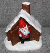 Świąteczny ceramiczny świecznik domek Św.Mikołaja