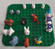 Piesek rybka Zajączek owieczka małpka Lego figurki