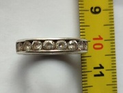 Srebrna obrączka z cyrkoniami 