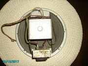 GŁOŚNIK potężny ciężki zabytek z cewką wzbudzenia i transformatorem