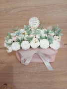 Flower box, kompozycja kwiatowa, sztuczne kwiaty 