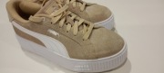 Buty damskie puma beżowe na platformie 