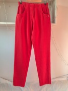 Czerwone spodnie damskie bawełna 100% Włohy Italy Gwiazdka Lampasy M